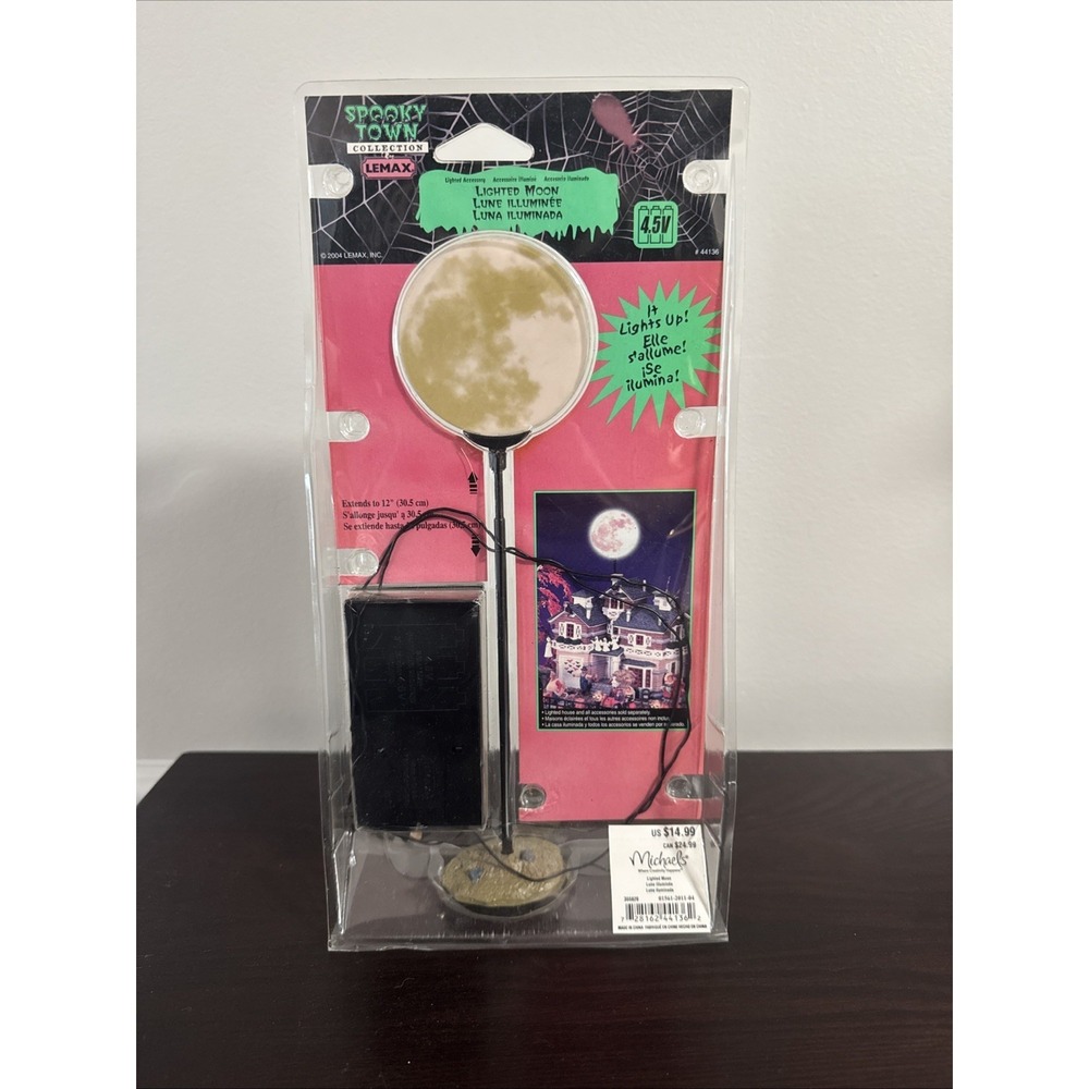 Lemax Spooky Town Lighted  Full Moon Halloween Village Adjustable 355820